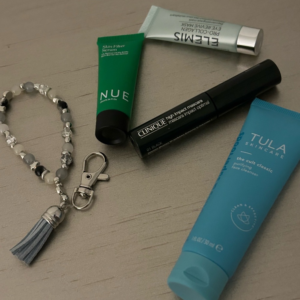 Bundle Premium Travel Size Skincare Nue Clinique Tula Elemis FREE POUCH BRACELET